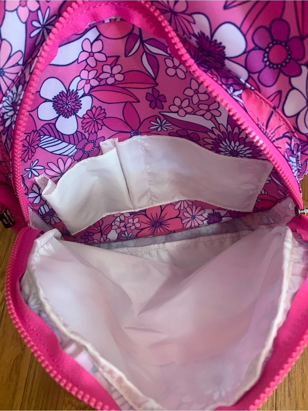 Kipling Seoul whimsy wildflowers Pink Backpack school with Plush Monkey Charm